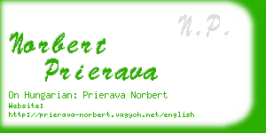 norbert prierava business card